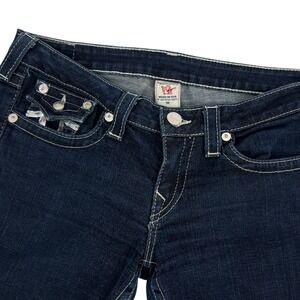 VTG Y2K True Religion Joey Womens 32 Flare Jeans Sequin Horseshoe Made in USA